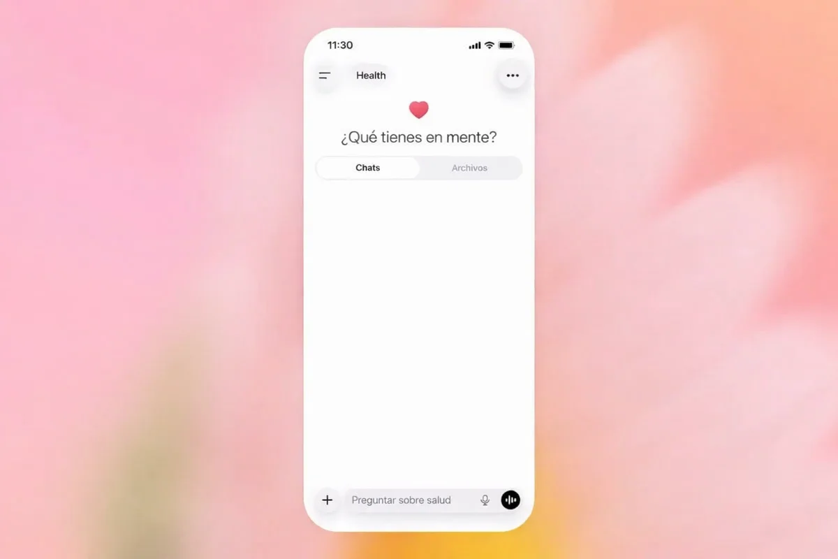 Interfaz de la app Health