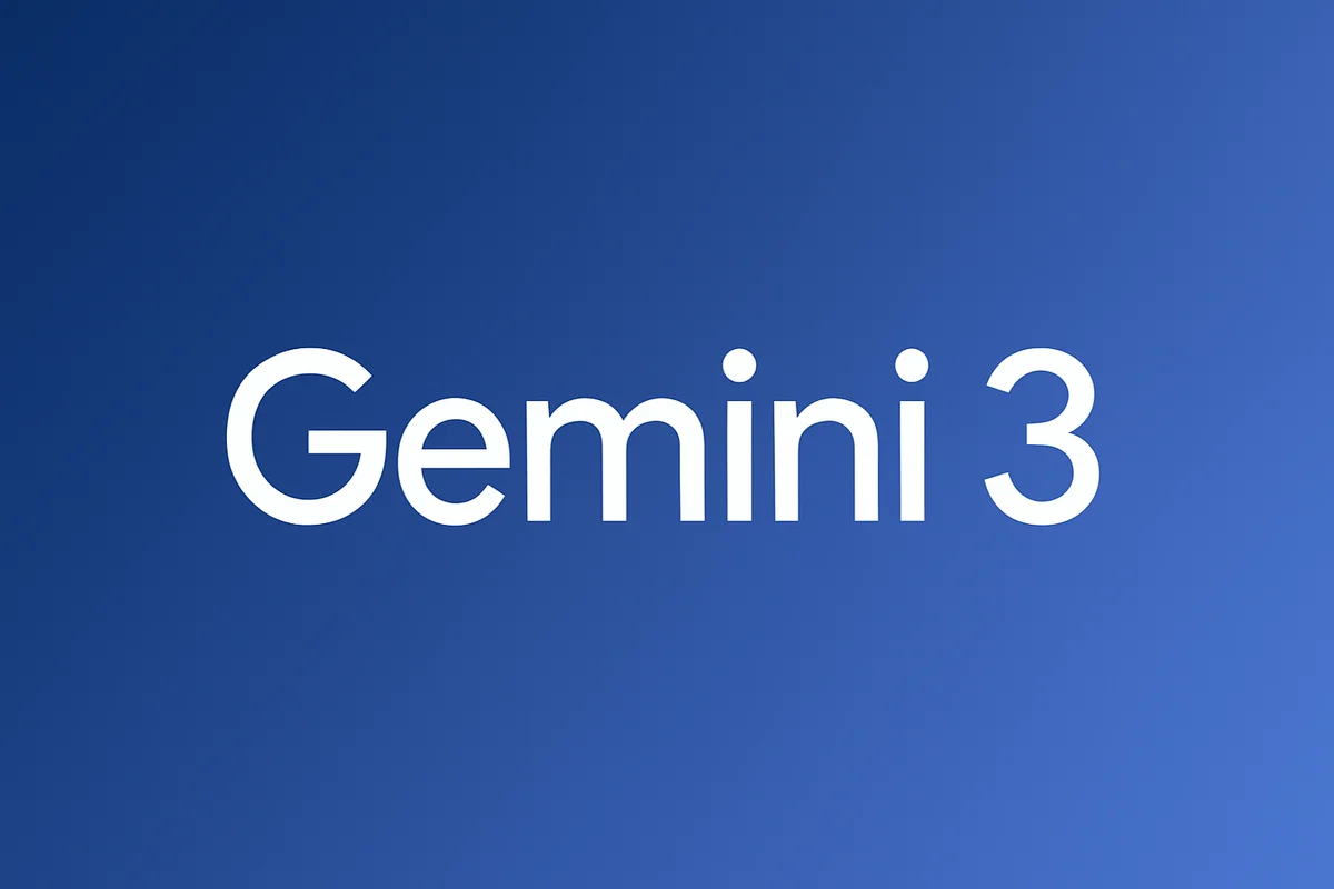 Texto Gemini 3 sobre fondo azul degradado