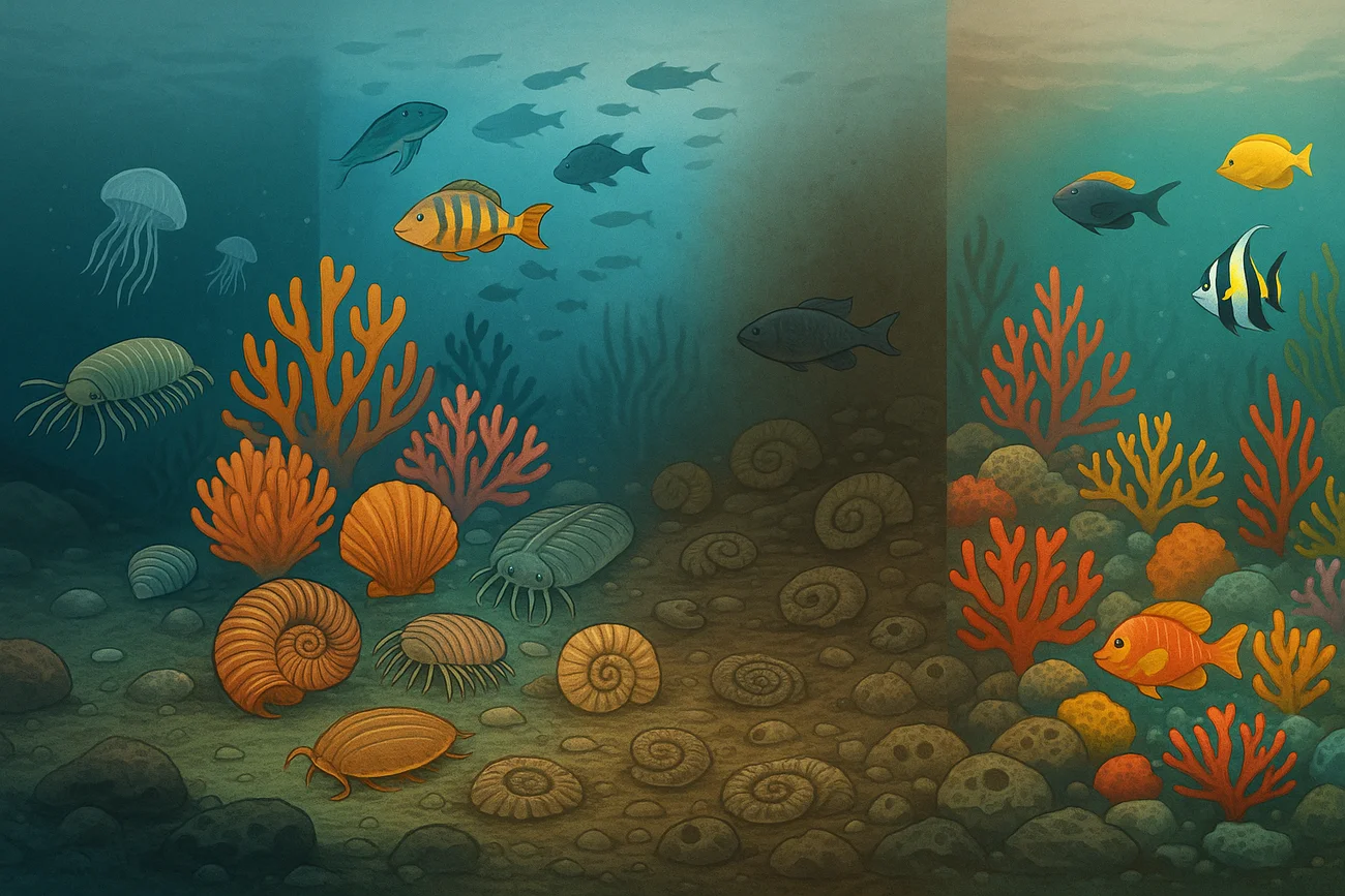 La biomasa oceánica revela la historia oculta de la vida durante 500 millones de años