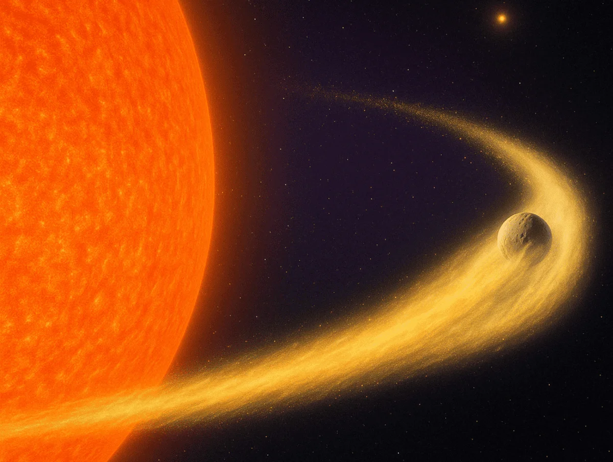 Un planeta rocoso se desintegra en tiempo real dejando una enorme cola de polvo como un cometa