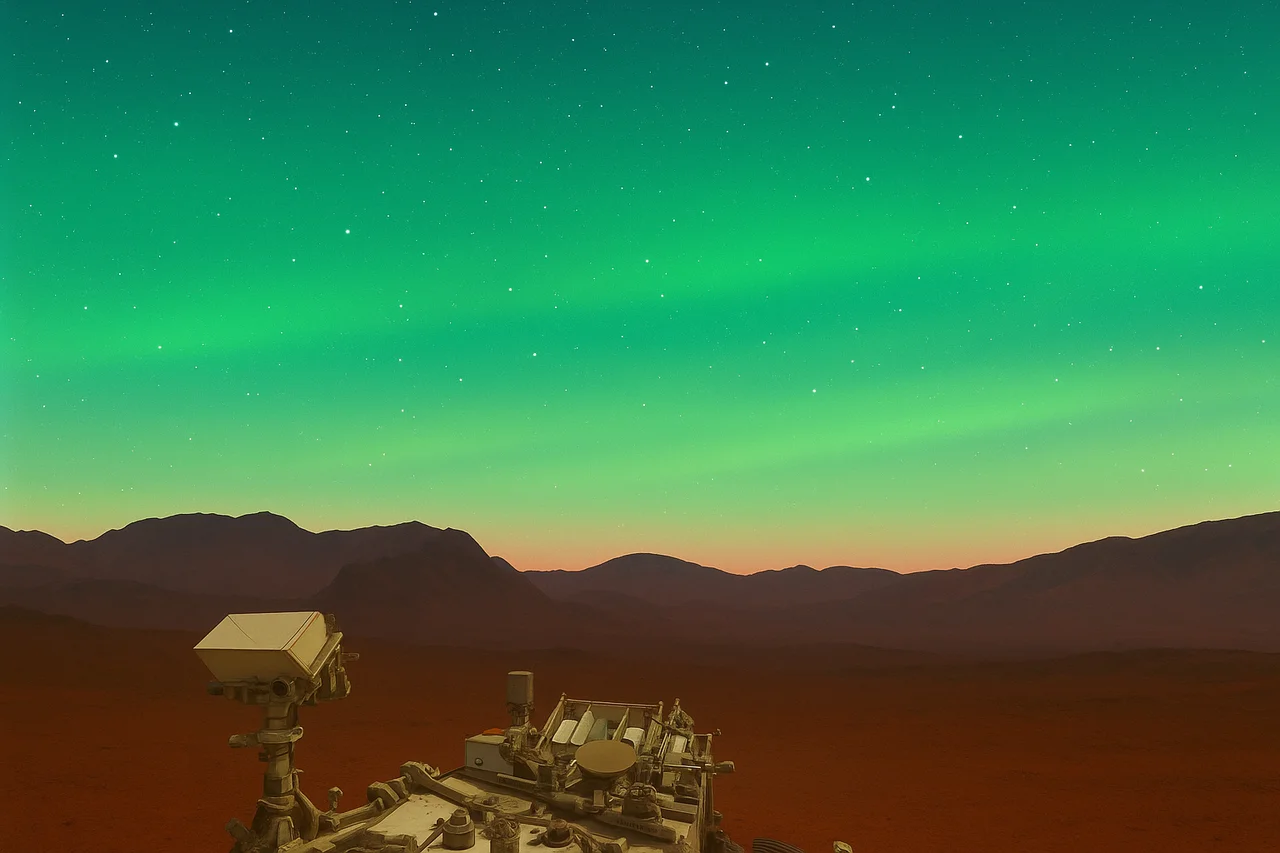 Científicos logran predecir el brillo verde de las auroras en Marte con imágenes del rover Perseverance