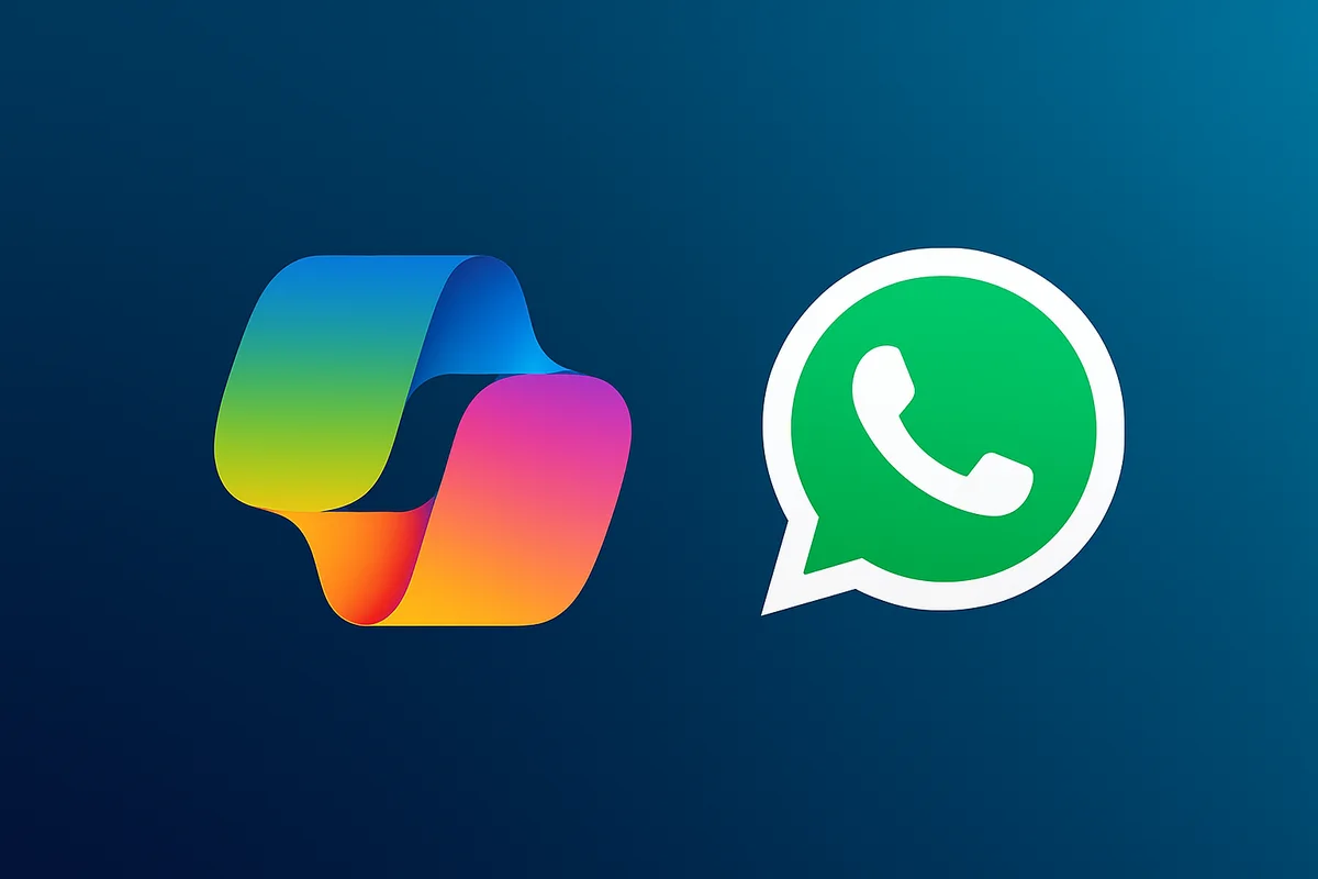 Logos de Microsoft Copilot y WhatsApp