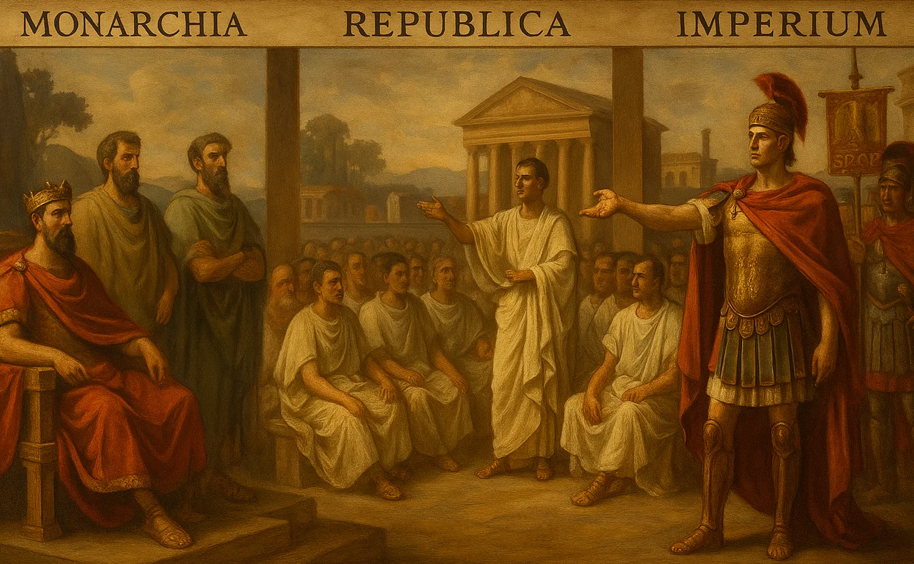 Monarquía, República e Imperio: la organización política de la antigua Roma