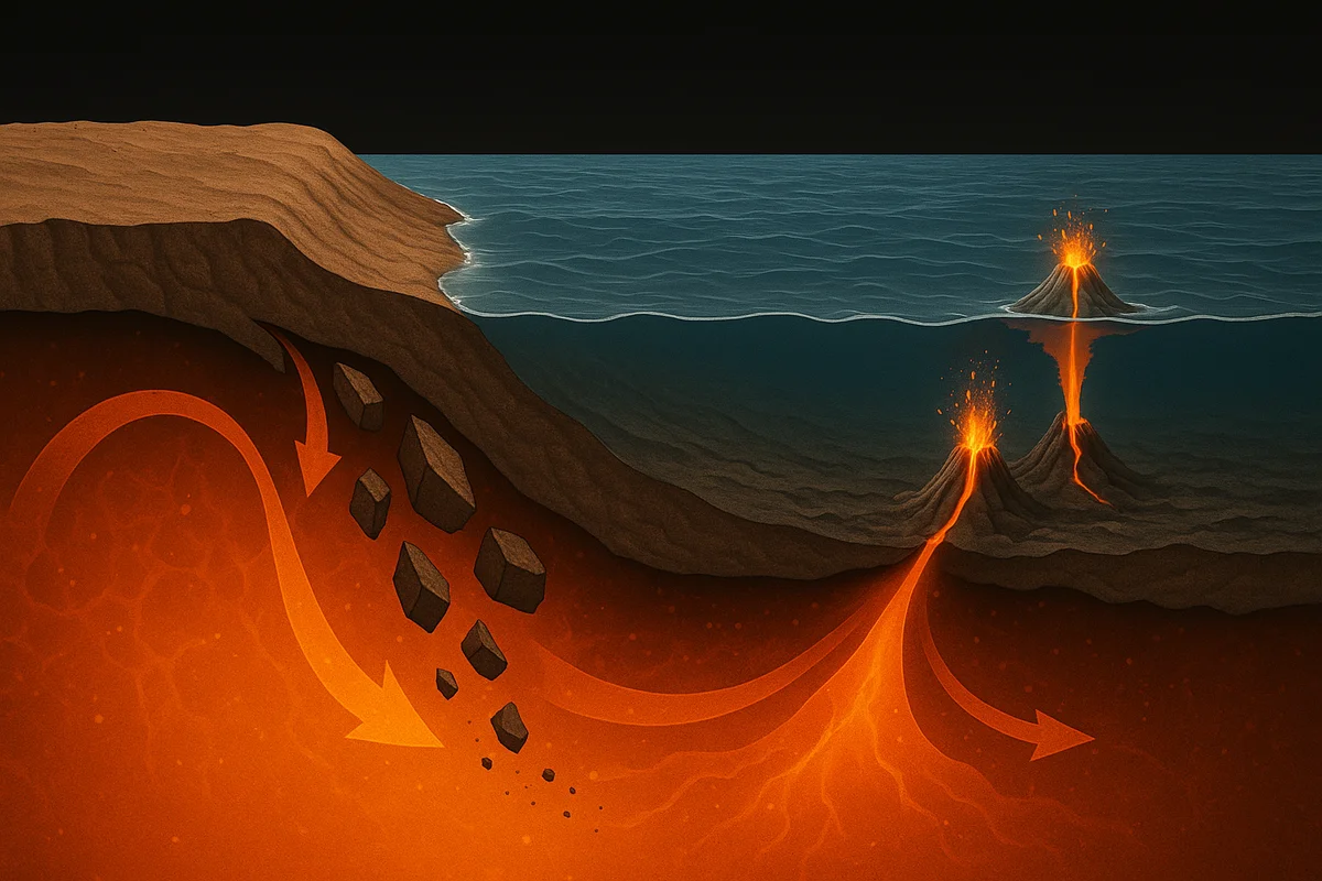 Los continentes se desprenden desde abajo y alimentan volcanes ocultos en los océanos
