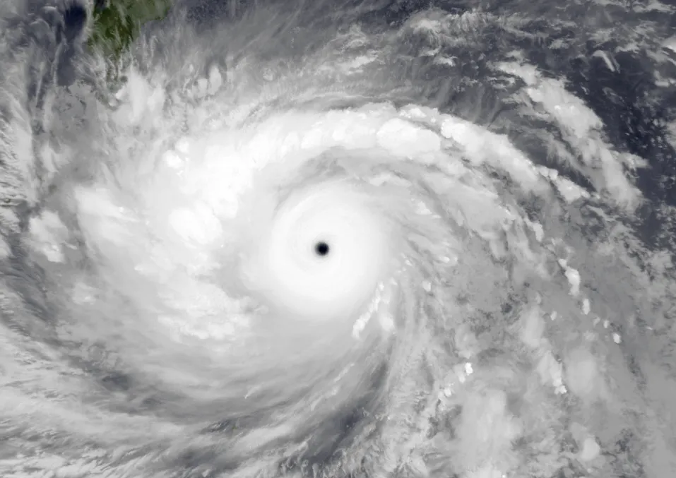 Imagen satelital del tifón Haiyan aproximándose a Filipinas en 2013