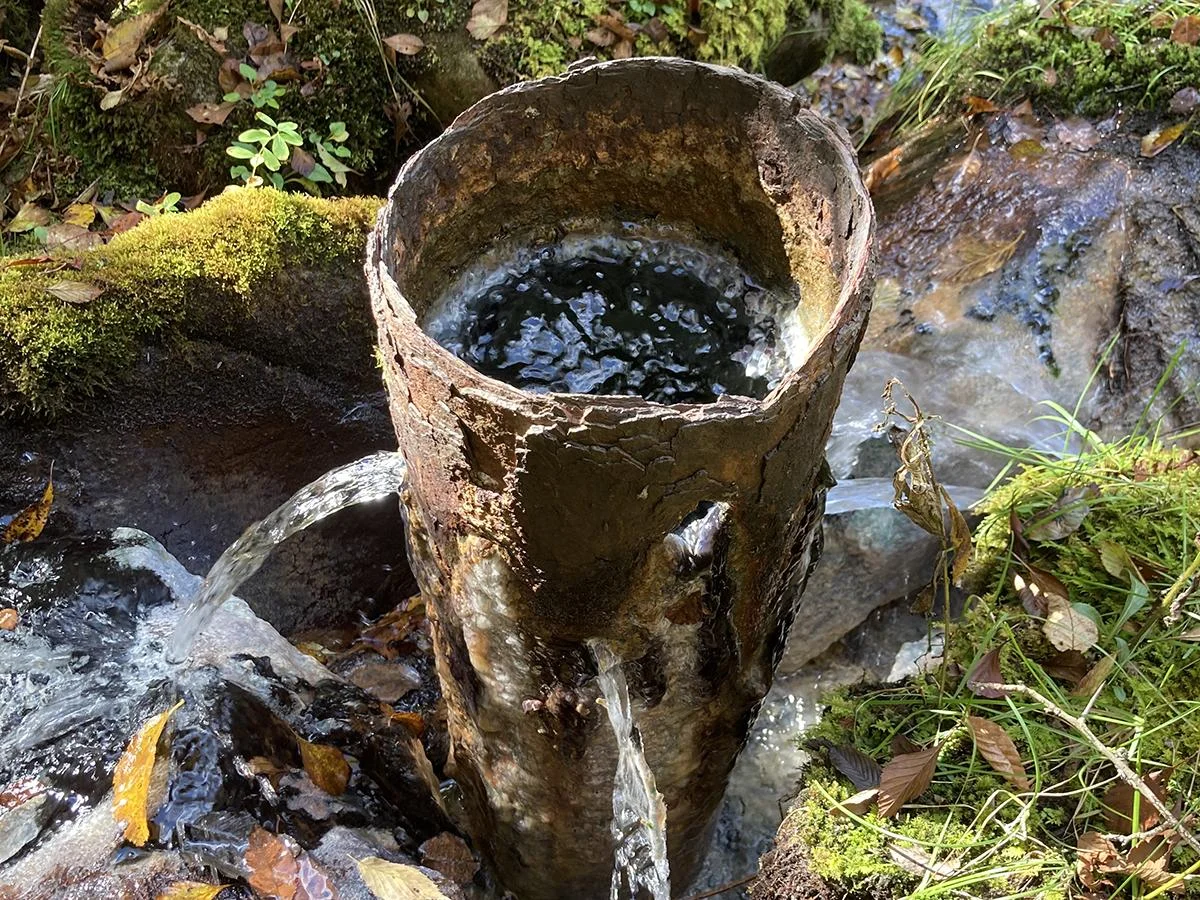 Pozo abandonado en el Bosque Nacional Allegheny utilizado en el estudio de emisiones de gases y contaminación subterránea