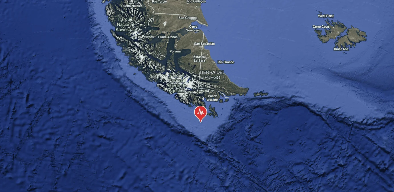 Potente sismo de magnitud 7,4 sacude el Pasaje de Drake cerca de Argentina: alertan riesgo de tsunami