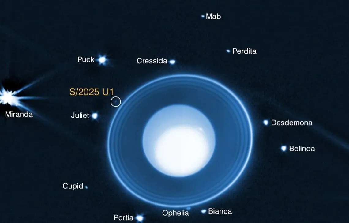 Urano sorprende con una nueva luna detectada por el telescopio espacial Webb