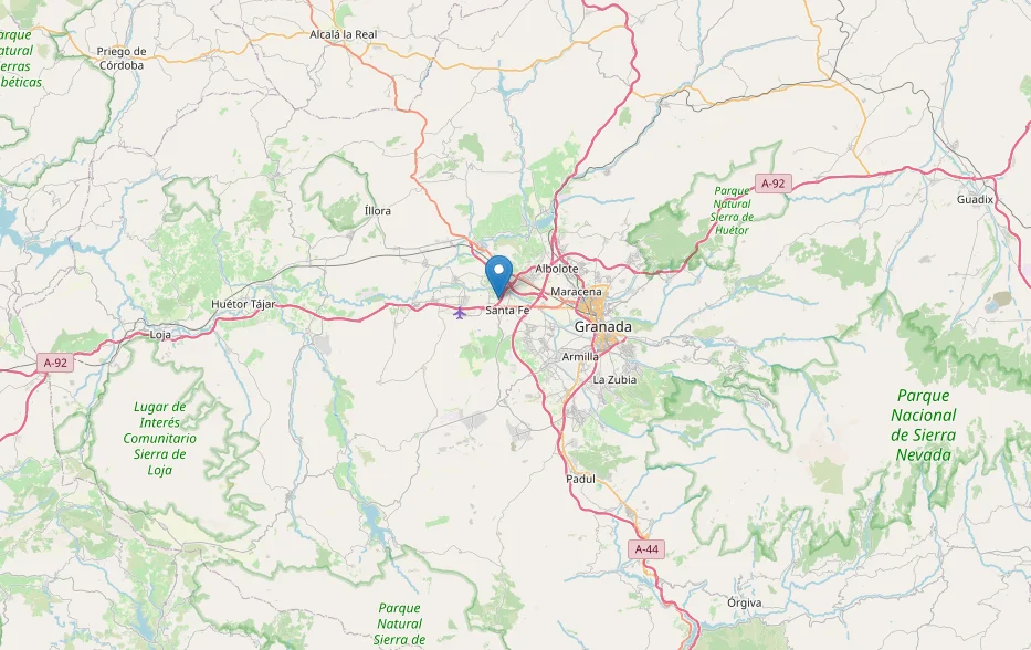 Terremoto de magnitud 3,1 sacude Santa Fe y el área metropolitana de Granada durante la madrugada