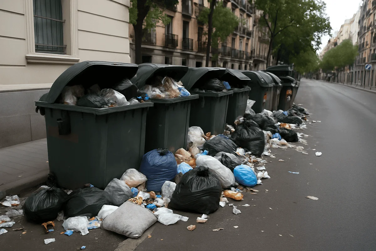 Madrid enfrenta su quinto día de huelga de basuras sin acuerdo a la vista